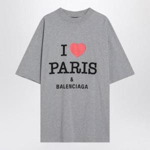 BALENCIAGA 그레이 아이 러브 파리 티셔츠 764235TSVI4/Q_BALEN-1300