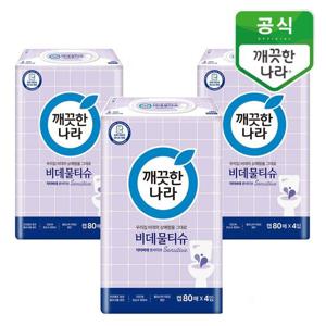 [깨끗한나라] 비데물티슈 닥터비데 센서티브 캡형 80매 12팩