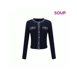 [숲]SOUP 배색 버튼 포인트 카디건 SA9GD31