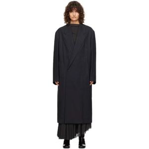 르메르 코트 그레이 맥시 더블 브레스트 코트 242646F059006