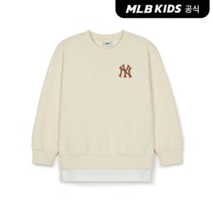 [MLB키즈]베이직 빅럭스 레이어드 맨투맨 NY (D.Cream)7AMTB0544-50CRD