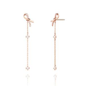 [스톤헨지]Love Knot 14K 큐빅 드롭 귀걸이 SA24C46K
