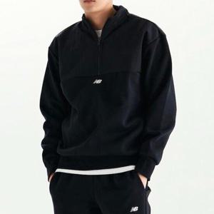 [뉴발란스]공용 애슬레틱 테크 플리스 반집업 맨투맨 블랙 AMT33504 NBNCD4S051-19
