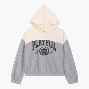 유솔 sh06 배색 크롭 후드(그레이) ULMH23953