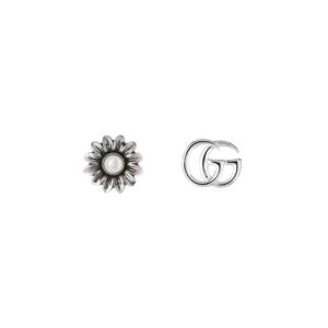 구찌 더블 G 플라워 스터드 이어링 925 스털링 실버 527390-J8440-8184
