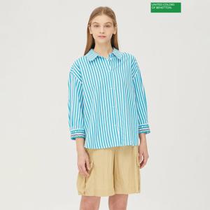 베네통 웨이브 스트라이프 블라우스 BABLA3531