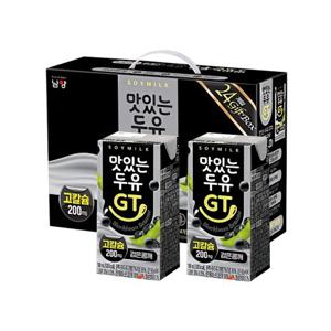 남양 맛있는 두유 GT 고칼슘 검은콩깨 190ml x 24팩 멸균두유 팩두유