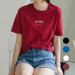 [험블] 레이어드티 미라클 레터링 라운드넥 여름여성반팔티