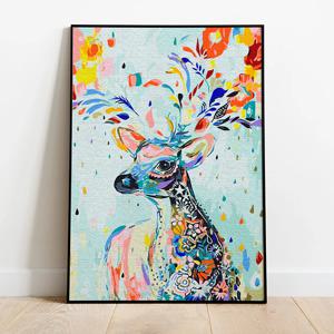 명화그리기 행운 꽃 사슴 캔버스페인팅 DIY 유화그림 직장인취미