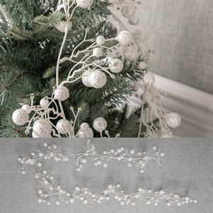 화이트 글로시 반짝이볼 가랜드 180cm