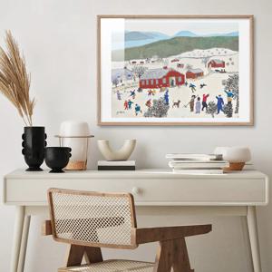 1+1 감성 풍경 그랜마 모지스 아트포스터 28종 - 9. 스노우 볼링