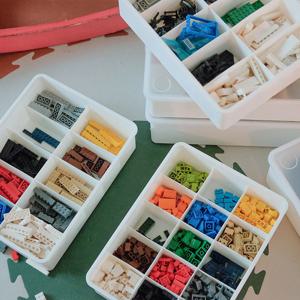 칸분리 레고 블럭 장난감 정리함 5개세트(1칸x1개+10칸1개+15칸x3개)