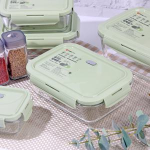숨쉬는 내열유리 밀폐용기 스팀홀 전자레인지 오븐 사용 가능 유리용기 직사각 1180ml