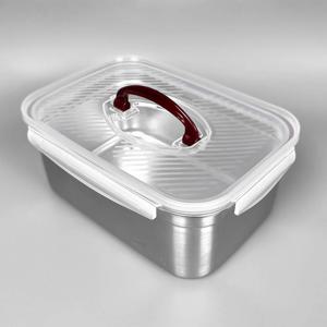 스텐밀폐용기 NEW 직사각 핸디 3호 3.8L 김치통 사각밀폐용기