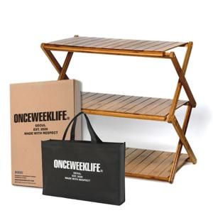 캠핑 선반 접이식 우드 쉘프 3단