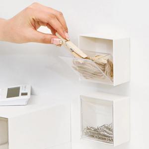 플라스틱 투명 면봉 케이스 부착식 화장솜 소품정리함