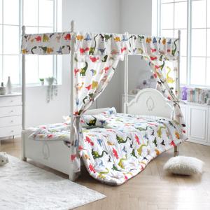 공룡 캐노피 슈퍼 싱글 어린이 아동 캐릭터 키즈 초등학생 침대 (독립형스프링 포함)