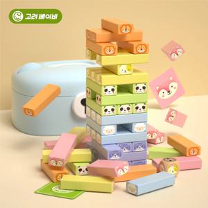 동물 숫자 원목 블럭 쌓기 놀이 어린이 초등 도미노놀이 보드게임