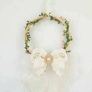 diy kit 미니 핑크 꽃 레이스 크리스탈 자개모빌 드림캐쳐 썬캐쳐 만들기