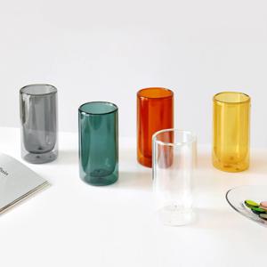 카모메 홈까페 이중유리컵 5컬러 430ml 내열/이슬맺힘방지/온도유지