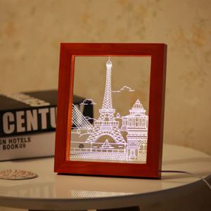 LED 사슴 아크릴 액자 무드등 조명