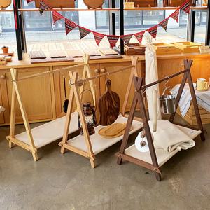 국내제작 원목인디언행어 우드 감성캠핑용품 - 뉴송/오크/월넛 휴지걸이 가죽고리 행어 행거