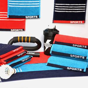 국내생산 순면 100% DTY 멀티 스트라이프 스포츠타올 헬스 운동 수건 6매