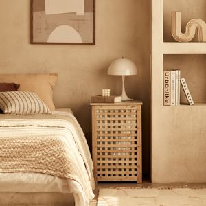 대나무 뱀부 인테리어 빨래바구니 협탁 분리수거함 1칸