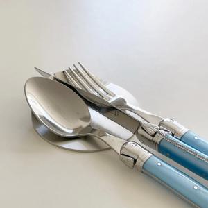 킹 커트러리 받침 원형 양식기 수저 레스트  스테인레스 스텐 실버