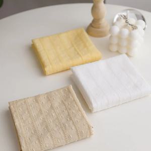 루민 레이스 순면 데일리 손수건 3color