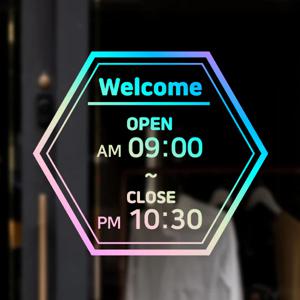 매장용 홀로그램 오픈클로즈 영업시간 안내 데코 인테리어 스티커 홀로그램 TYPE 옵션16