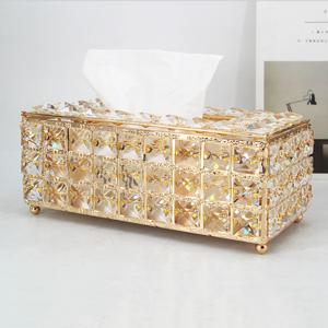 골드 티슈 케이스 사각 휴지 화장지 커버 크리스탈 9큐빅