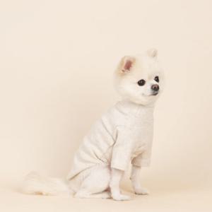 루비디 강아지 더편한 목폴라 티셔츠 오트밀