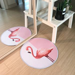 유니크 홍학 미니러그 발매트 일러스트 디자인 그림 원형 러그 40cm