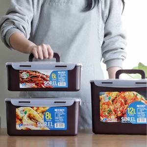 비스프리 김치통 김장 파 김치 밀폐 용기 냉장고 플라스틱 보관통 중형 12L