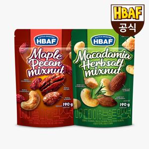 마카다미아 허브솔트 믹스넛 190g*1봉 + 메이플 피칸 믹스넛 190g*1봉