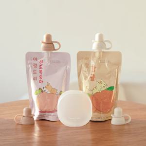 유아실리콘이유식파우치토퍼2p초경량흘림방지캡