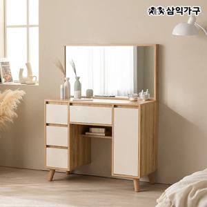 로아 대형 거울 수납형 화장대 세트(스툴제외)