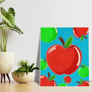 국내제작 펠트디자인 사과 그림 캔버스액자 액자 행운을 주는 감각적인 북유럽풍 인테리어액자