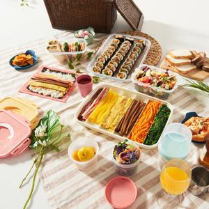 김밥재료보관용기 세트+ 파스텔 밀폐용기 세트