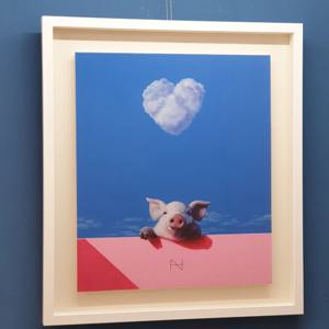 송형노 - 담장위에 올리비아 Heart cloud Pink shadow 인테리어그림액자