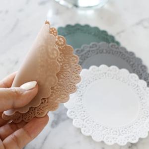 여리여리 실리콘레이스 컵받침 (국내산 고급 실리콘재질 예쁜 컵받침)