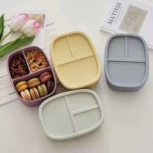 실리콘 도시락통 3칸 4colors