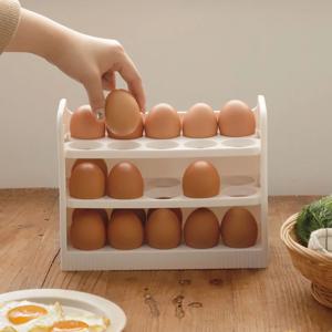 도어 수납 3단 계란보관함 30구 / 에그트레이 냉장고 정리함