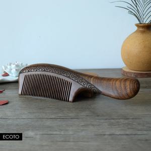 흑금단 두피 마사지 우드브러쉬 나무 빗 20-3