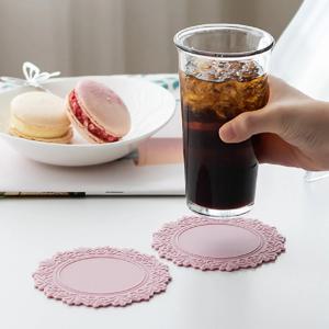 실리콘 논슬립 와인잔 커피잔 컵받침대 코스터 (12색상)