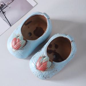 신발모양 다육화분 한컬레 수제화분 (스카이)