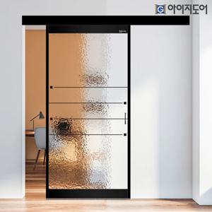현관중문 원슬라이딩 초슬림 2.8 레인보우+아쿠아유리 15mm 복층유리