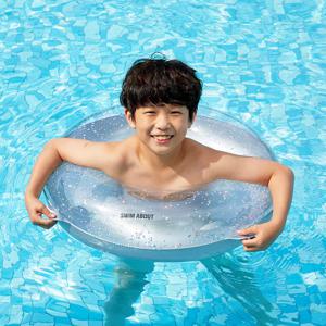 어린이 실버 반짝이 원형 튜브 75cm