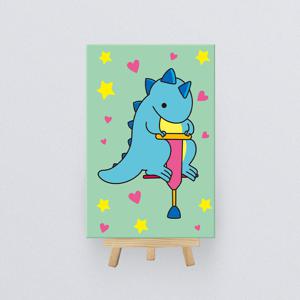 DIY미니이젤형 보석십자수 10x15cm 공룡과 스카이콩콩